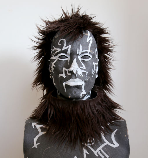 fur hood for krampus mask