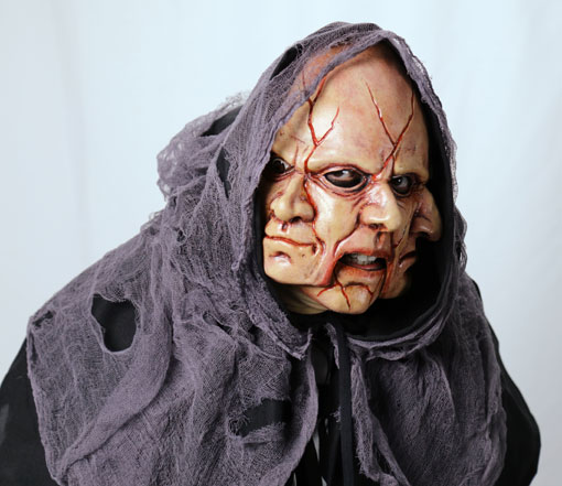 distressed monster cowl with abnormal mask