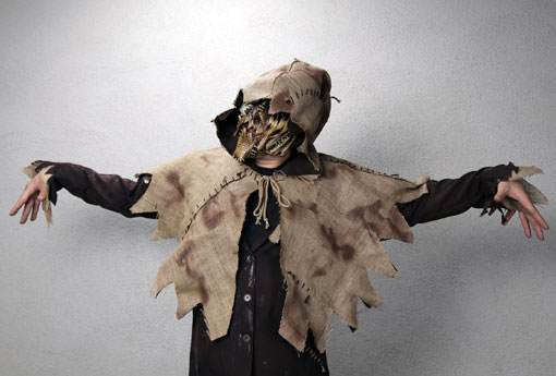 distressed burlap scarecrow hood