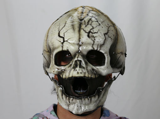 creepy fetal skull halloween mask with movable jaw
