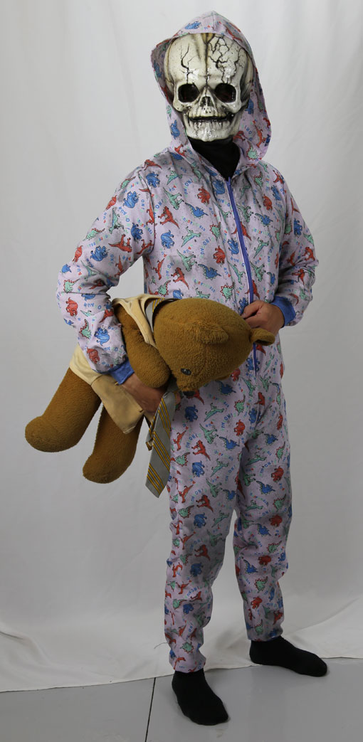 creepy fetal skull adult onesie costume