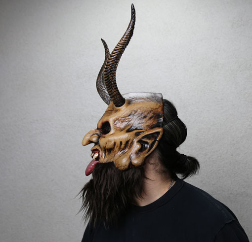 krampus mask with moving jaw