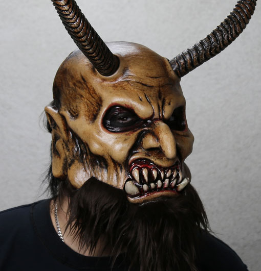 krampus mask with moving jaw