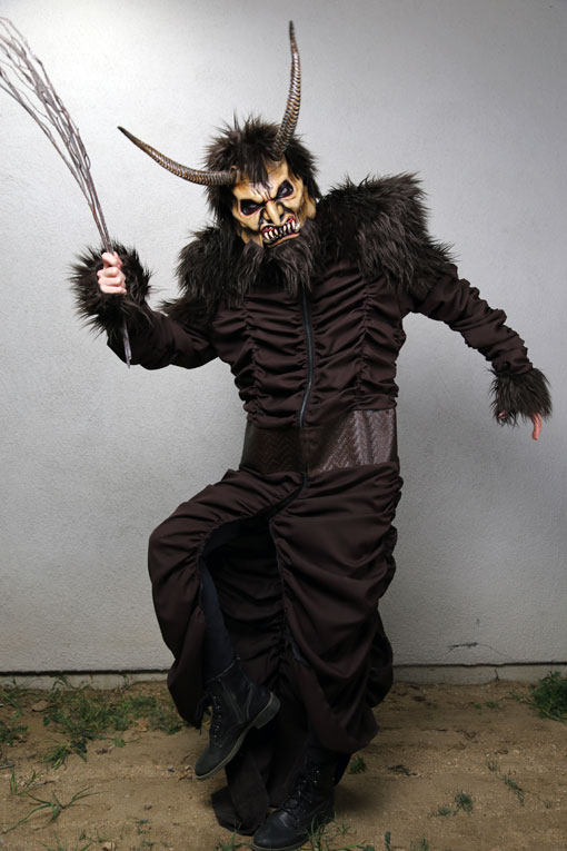krampus mask with moving jaw and costume