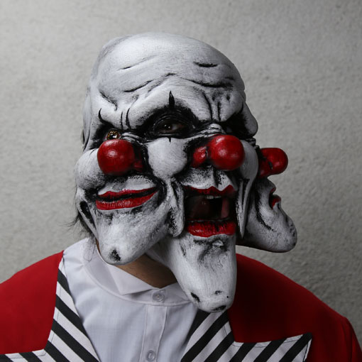 trippy the three face clown mask