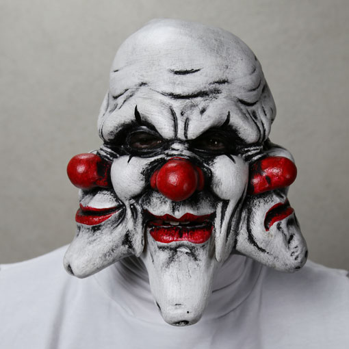 trippy the three face clown mask
