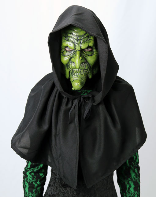 witch halloween mask and mad monster cowl